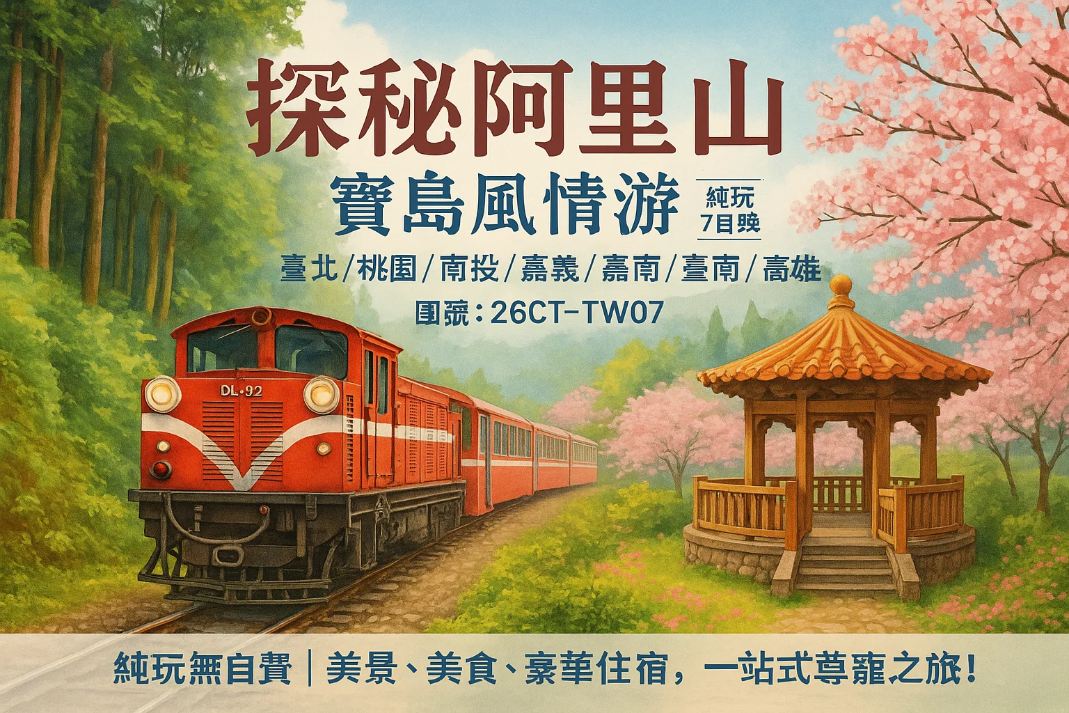 探秘阿里山 寶島風情 純玩7日5晚